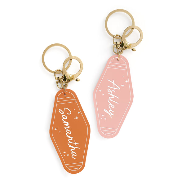 The Cotton & Canvas Co. Personalized Name Retro Motel Keychain