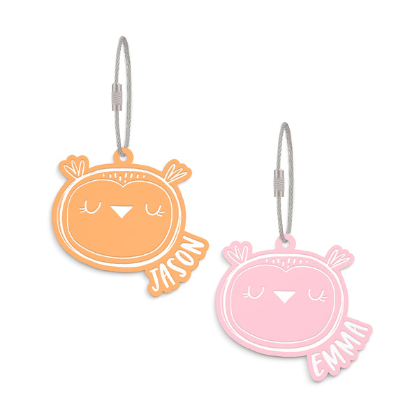 The Cotton & Canvas Co. Personalized Name Owl Acrylic Bag Tag