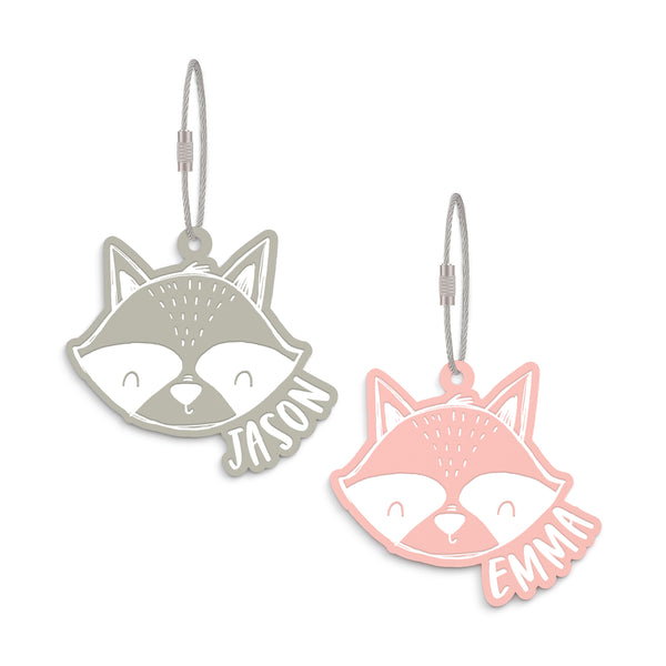 The Cotton & Canvas Co. Personalized Name Racoon Acrylic Bag Tag
