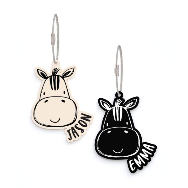 The Cotton & Canvas Co. Personalized Name Zebra Acrylic Bag Tag