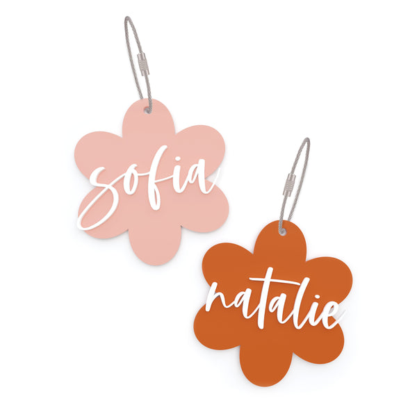 The Cotton & Canvas Co. Personalized Name Daisy Acrylic Bag Tag