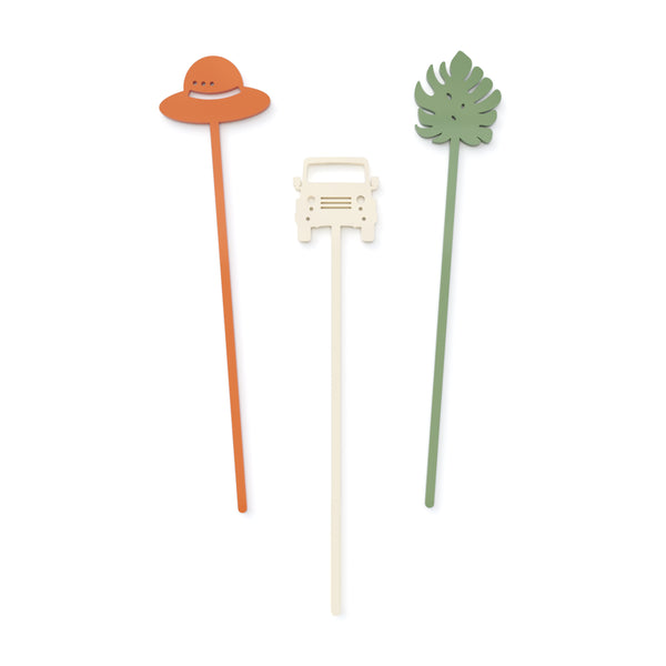 The Cotton and Canvas Co. Safari Expedition Acrylic Drink Stirrers, Set of 12