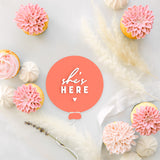 She's Here Newborn Baby Girl Balloon Announcement