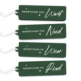 Something You Want, Need, To Wear, To Read Gift Tags