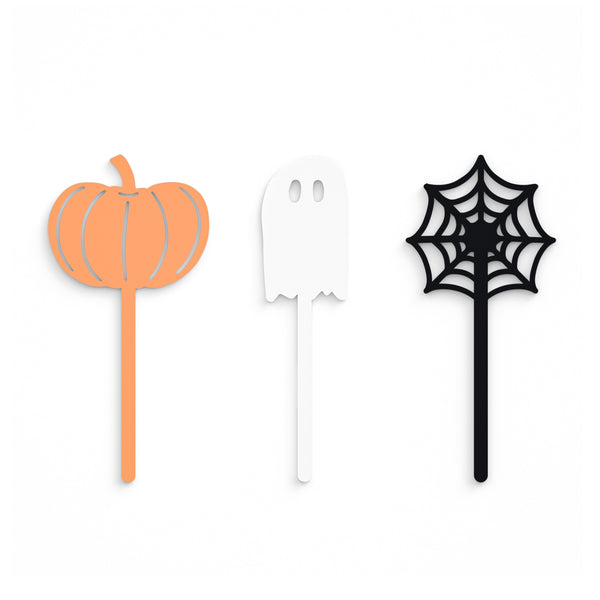 The Cotton and Canvas Co. Spooky Halloween Acrylic Cupcake Toppers, Set of 12