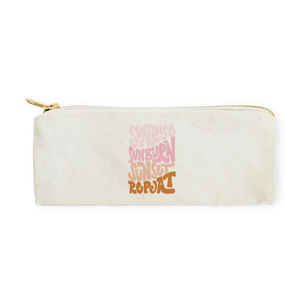 The Cotton and Canvas Co. Sunrise Sunburn Sunset Repeat Cotton Canvas Pencil Case