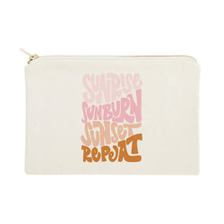 Sunrise Sunburn Sunset Repeat Cotton Canvas Cosmetic Bag