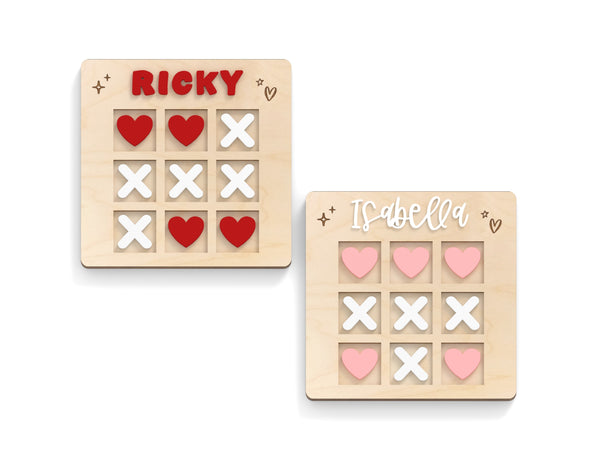 Personalized Name Valentine Tic Tac Toe Game
