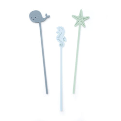 Under the Sea Acrylic Drink Stirrers, Pack of 12