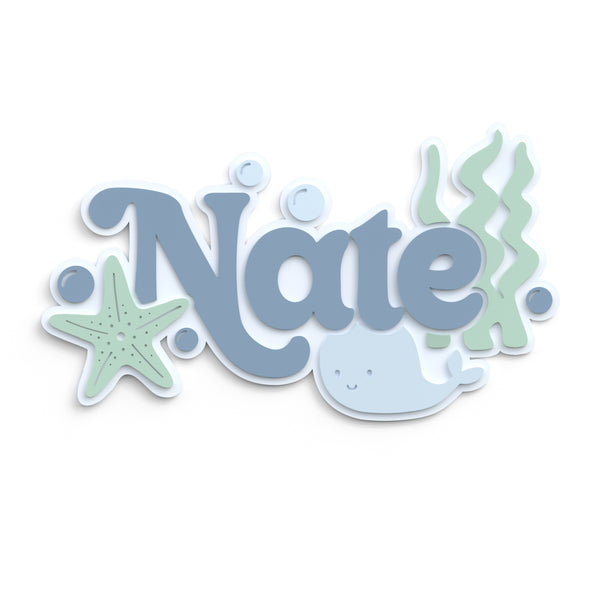 The Cotton and Canvas Co. Personalized Name Under the Sea Baby Boy Acrylic Sign