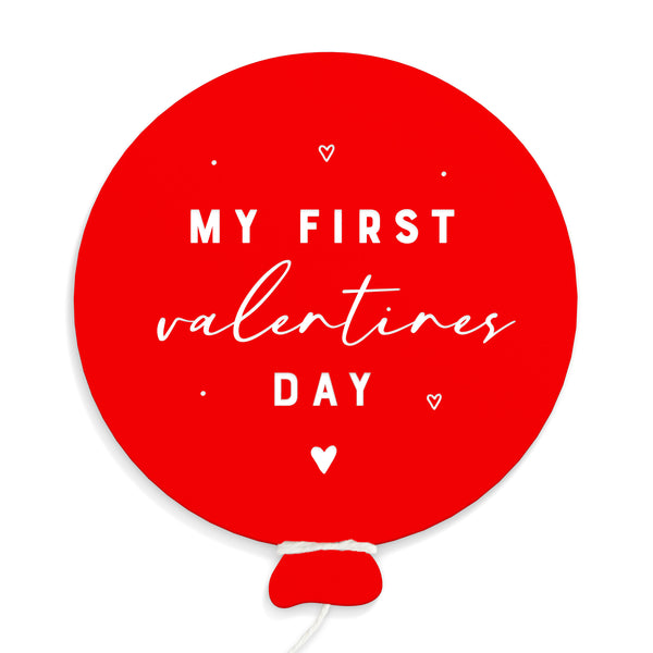 The Cotton and Canvas Co. My First Valentines Day Baby Balloon Milestone Card