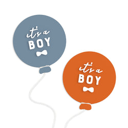 It's a Boy with Bow Tie Acrylic Balloon Announcement Card