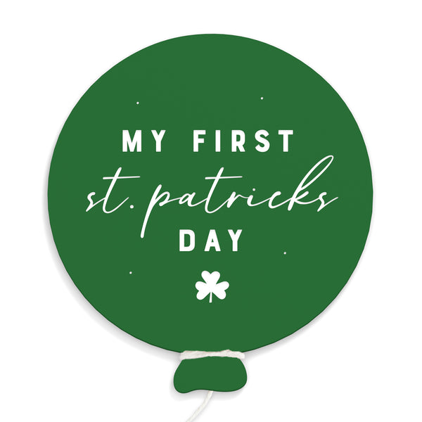 The Cotton and Canvas Co. My First St Patrick's Day Baby Balloon Milestone Card