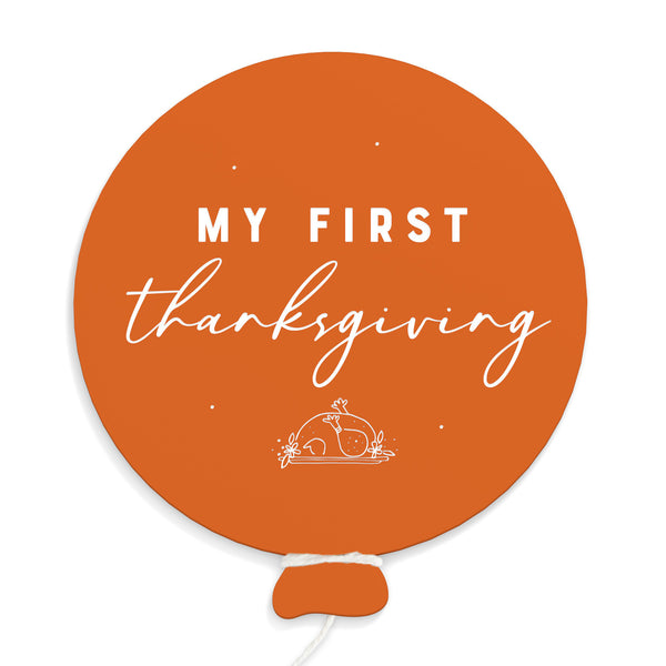 The Cotton and Canvas Co. My First Thanksgiving Baby Balloon Milestone Card