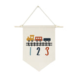 Train and Numbers Hanging Wall Banner