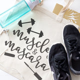 Muscles and Mascara Gym Cotton Canvas Tote Bag - The Cotton and Canvas Co.