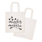 Muscles and Mascara Gym Cotton Canvas Tote Bag - The Cotton and Canvas Co.