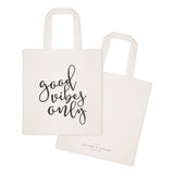 Good Vibes Only Cotton Canvas Tote Bag - The Cotton and Canvas Co.
