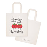 I Love You From My Head Tomatoes Cotton Canvas Tote Bag - The Cotton and Canvas Co.