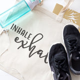 Inhale and Exhale Cotton Canvas Tote Bag - The Cotton and Canvas Co.