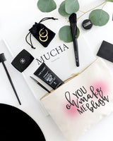 Oh You Make Me Blush Cotton Canvas Cosmetic Bag - The Cotton and Canvas Co.