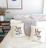 Sleep All Night and Nap All Day Pillow Covers, 2-Pack - The Cotton and Canvas Co.