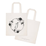 Personalized Monogram Floral Cotton Canvas Tote Bag - The Cotton and Canvas Co.