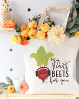 My Heart Beets for You Cotton Canvas Tote Bag - The Cotton and Canvas Co.