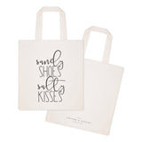 Sandy Shoes and Salty Kisses Cotton Canvas Tote Bag - The Cotton and Canvas Co.