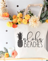Aloha Beaches Cotton Canvas Tote Bag - The Cotton and Canvas Co.