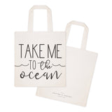 Take Me to the Ocean Cotton Canvas Tote Bag - The Cotton and Canvas Co.