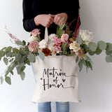 Matron of Honor Wedding Cotton Canvas Tote Bag - The Cotton and Canvas Co.