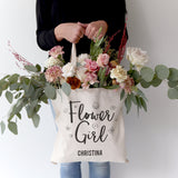 Flower Girl Personalized Wedding Cotton Canvas Tote Bag - The Cotton and Canvas Co.