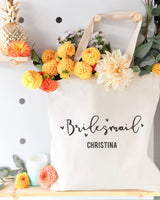 Bridesmaid Personalized Wedding Cotton Canvas Tote Bag - The Cotton and Canvas Co.