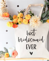 Best Bridesmaid Ever Wedding Cotton Canvas Tote Bag - The Cotton and Canvas Co.