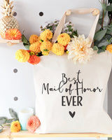 Best Maid of Honor Ever Wedding Cotton Canvas Tote Bag - The Cotton and Canvas Co.