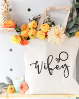 Wifey Wedding Cotton Canvas Tote Bag - The Cotton and Canvas Co.