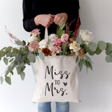 Miss to Mrs. Wedding Cotton Canvas Tote Bag - The Cotton and Canvas Co.