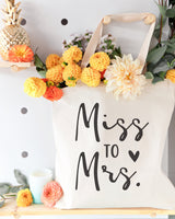 Miss to Mrs. Wedding Cotton Canvas Tote Bag - The Cotton and Canvas Co.