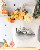 Seattle Cityscape Cotton Canvas Tote Bag - The Cotton and Canvas Co.