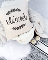 Blessed Cotton Canvas Pillow Cover - The Cotton and Canvas Co.