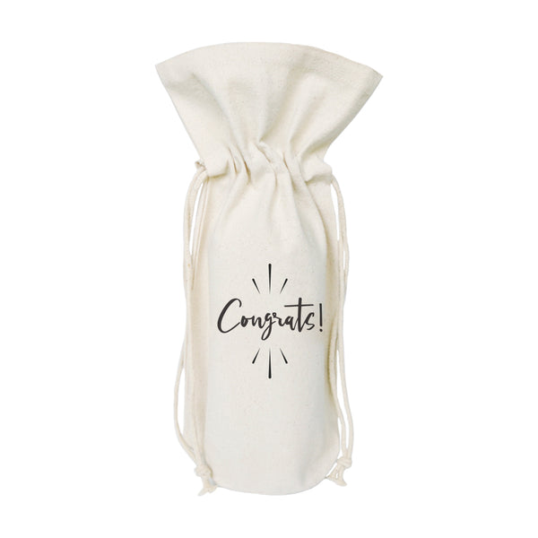 The Cotton and Canvas Co. Congrats Cotton Canvas Wine Bag