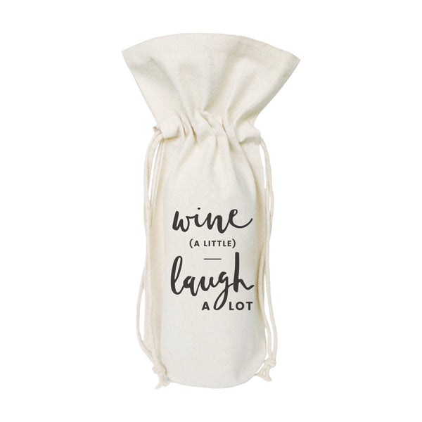 The Cotton and Canvas Co. Wine a Little, Laugh A Lot Cotton Canvas Wine Bag