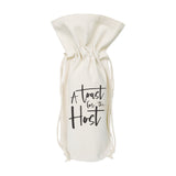 A Toast For the Host Cotton Canvas Wine Bag - The Cotton and Canvas Co.
