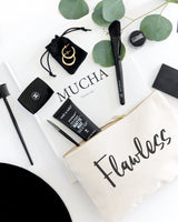 Flawless Cotton Canvas Cosmetic Bag - The Cotton and Canvas Co.