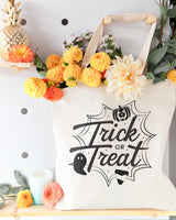 Trick or Treat Halloween Cotton Canvas Tote Bag - The Cotton and Canvas Co.