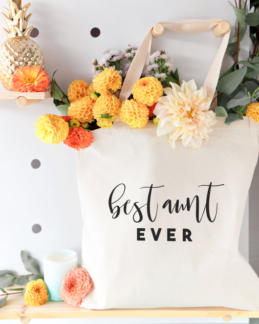 CafePress 'Best Auntie Ever' Tote Bag - Natural Canvas Reusable Shopping Bag, Two Sizes Available - View #2