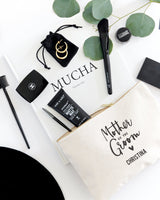 Personalized Mother of the Groom Cotton Canvas Cosmetic Bag - The Cotton and Canvas Co.