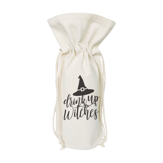 Drink Up Witches! Cotton Canvas Wine Bag - The Cotton and Canvas Co.
