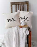 Mr. and Mrs. Pillow Covers, 2-Pack - The Cotton and Canvas Co.